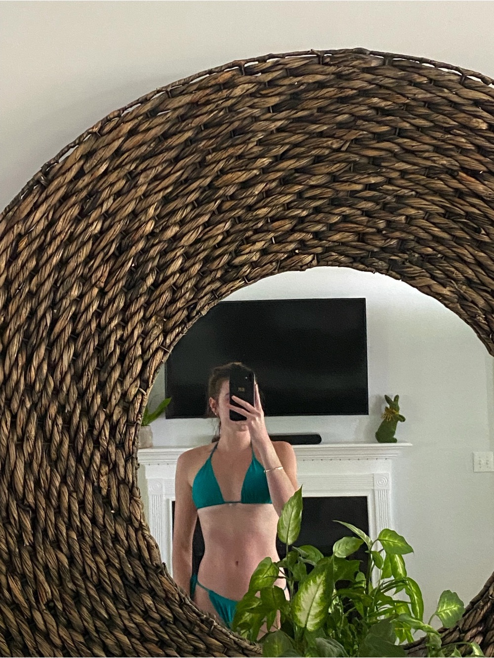 Green Triangle Tie-Side Bikini Set